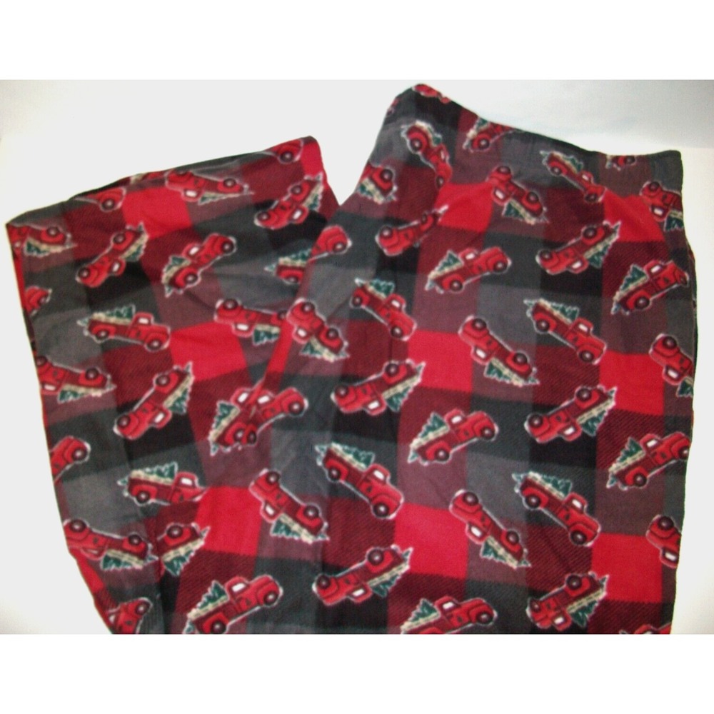 Nwot Men's Red Pickup Truck Christmas Tree Fleece Pajama Lounge Pants, SZ XXL